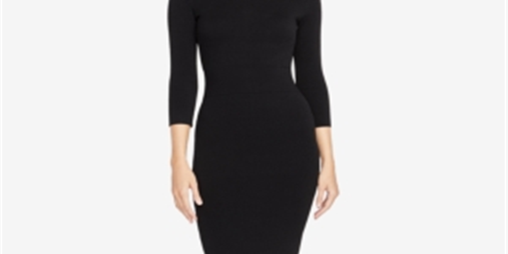 Rachel Roy Women's Back Cutout Sweater Dress -Black  Size XXL