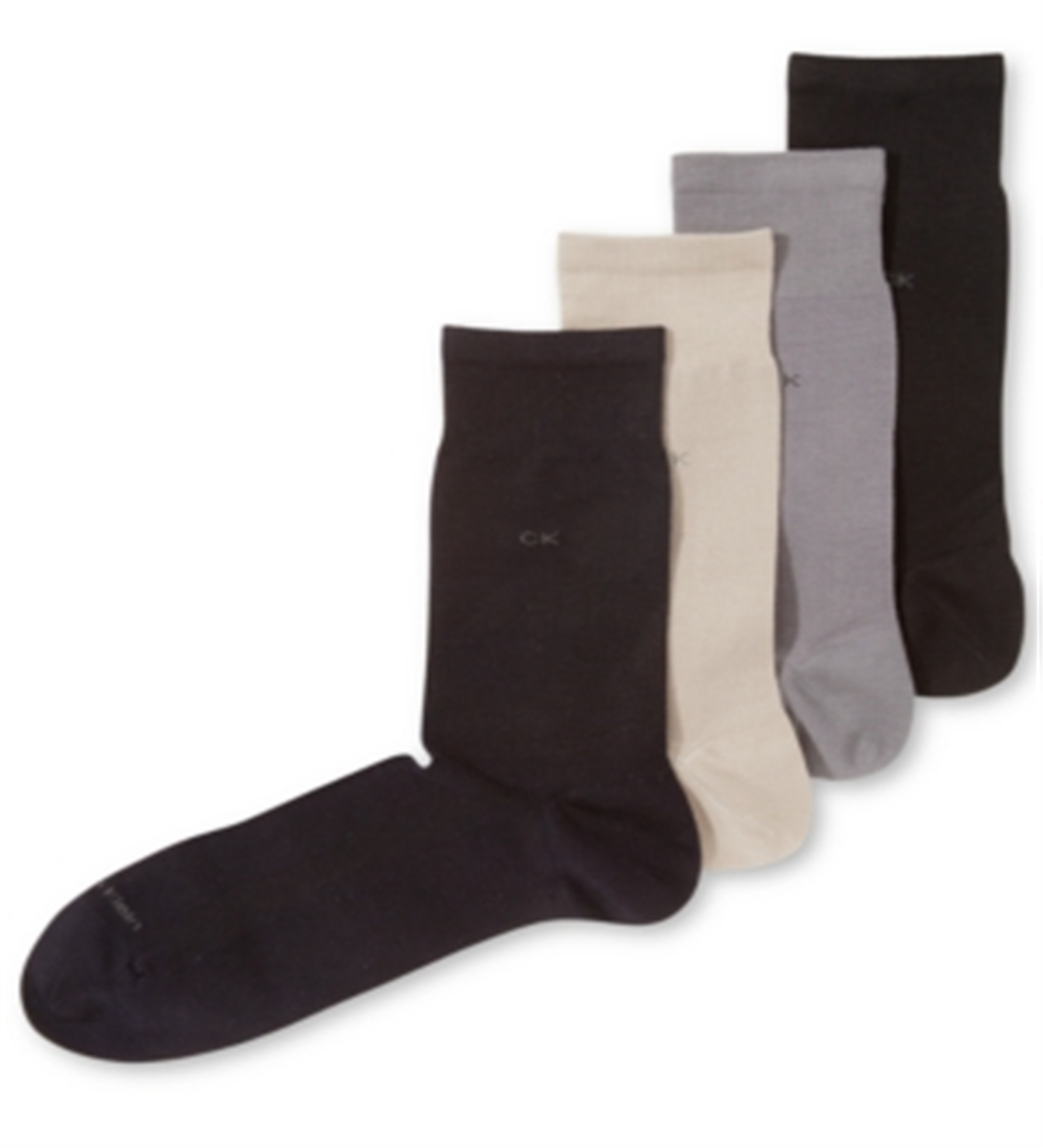 Calvin Klein Men's Flat Knit Dress Socks Black One Size