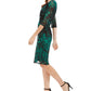Connected Women's Petite Printed Cowl-Neck Dress Green Size 6 P