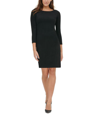 Tommy Hilfiger Women's 3/4 Sleeve Sweater Dress Black Size 2 Petite