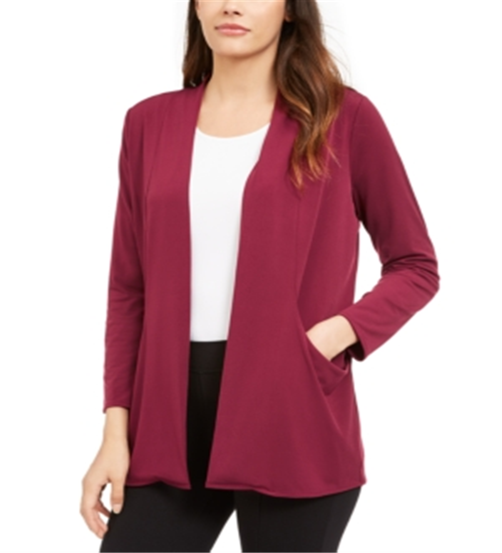 Alfani Women's Open Front Cardigan Wine Size M