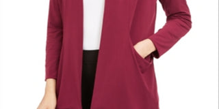 Alfani Women's Open Front Cardigan Wine Size M
