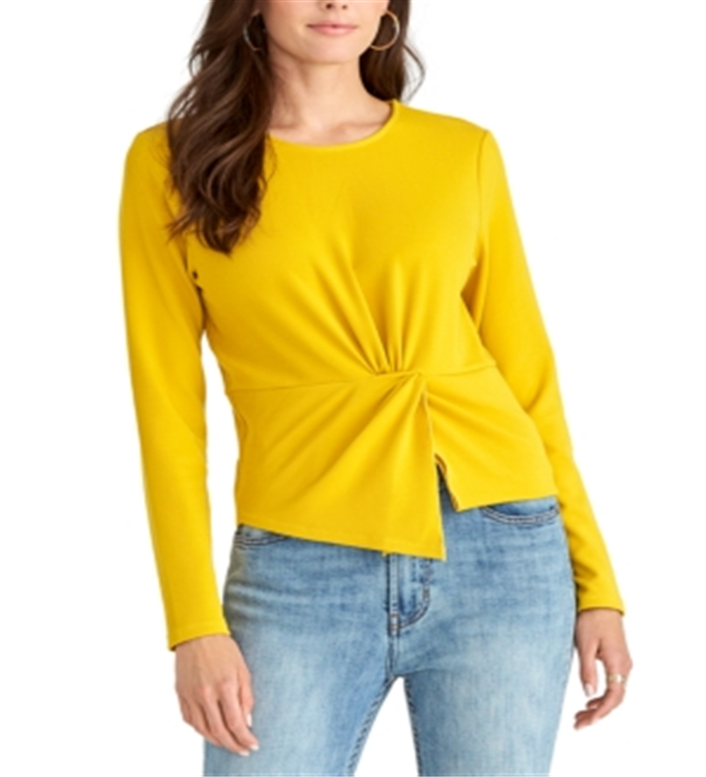 Rachel Roy Women's Val Knot Front Top -Yellow Size M