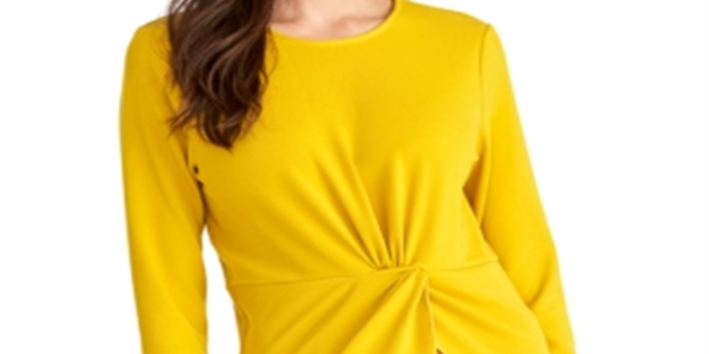 Rachel Roy Women's Val Knot Front Top -Yellow Size M