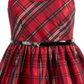 Bonnie Jean Big Girls Plus Size Belted Plaid Taffeta Dress - Red Size 20 Plus