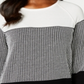 Karen Scott Women's Textured Cotton Colorblock Pullover Sweater Black Size X-Small