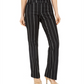 Charter Club Women's Denim Pinstriped Trousers  Black Size 18