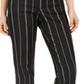 Charter Club Women's Denim Pinstriped Trousers  Black Size 18