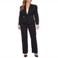 Le Suit Women's Pinstriped Zip Pocket Pantsuit Black Size 12