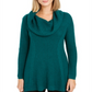 Style & Co Women's Cowlneck Tunic Sweater Green Size Petite XL