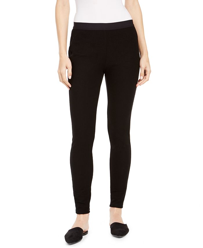 Eileen Fisher Women's Pull on Textured Skinny Leggings Black Size Medium