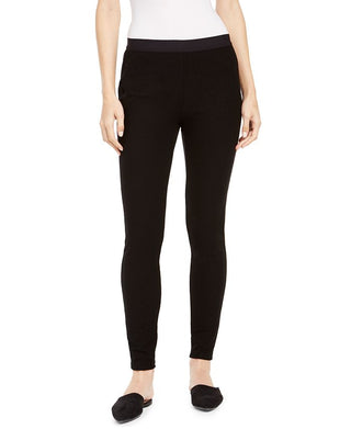 Eileen Fisher Women's Pull on Textured Skinny Leggings Black Size Medium
