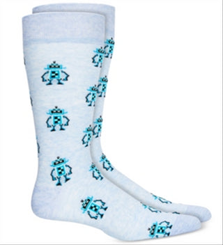 Bar III Men’s Robot Socks Blue Size Regular