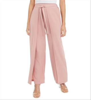 Bar III Women's Wide Leg Tie Front Pants Pink Size XXS