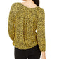 Michael Kors Women's Printed Long Sleeve Peasant Top Green Size Small
