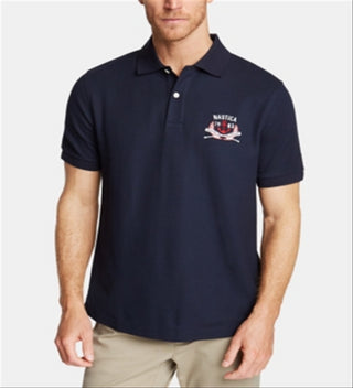 Nautica Men's Classic-Fit  Embroidered Logo Polo  Blue Size M