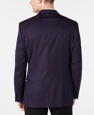Ryan Seacrest Distinction Men's Paisley Modern Fit Two-Button Blazer Navy Size 36