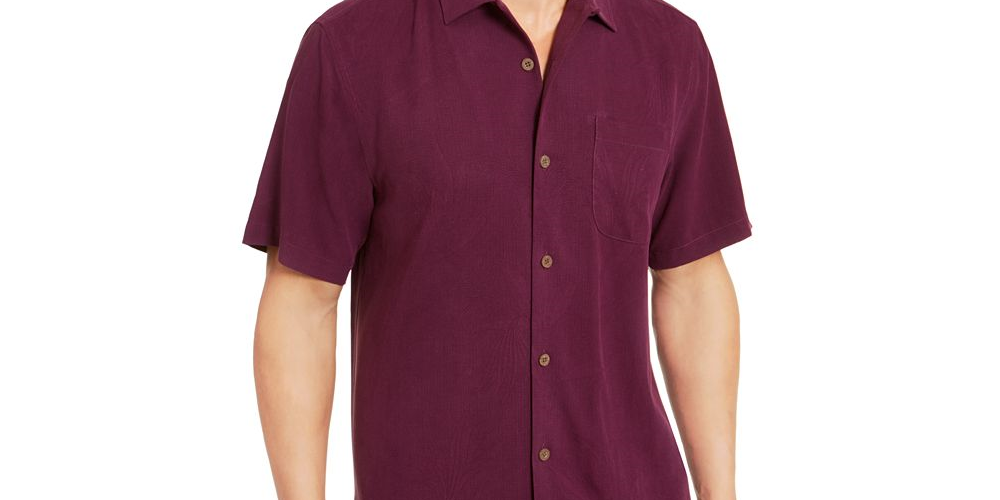 Tommy Bahama Men's Weekend Tropics Silk Shirt Purple Size XXXL