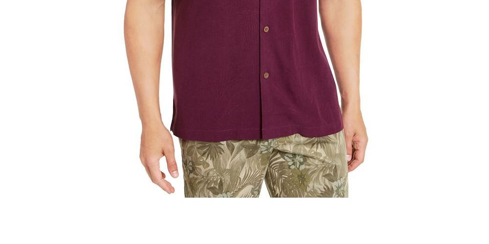 Tommy Bahama Men's Weekend Tropics Silk Shirt Purple Size XXXL
