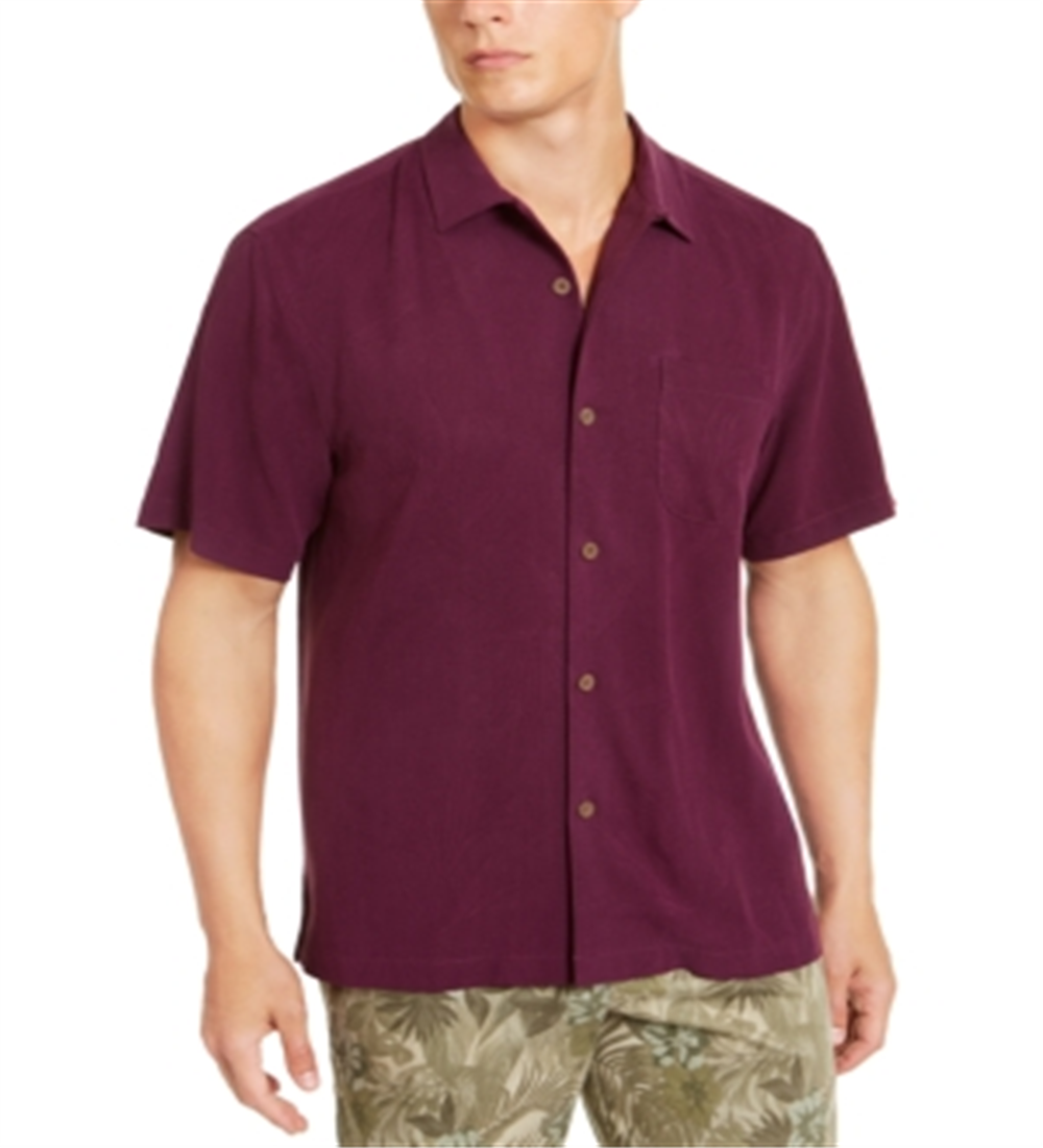 Tommy Bahama Men's Weekend Tropics Silk Shirt Purple Size XXXL