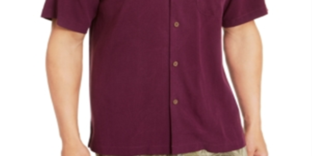 Tommy Bahama Men's Weekend Tropics Silk Shirt Purple Size XXXL