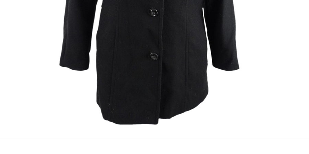 Nautica Women's Stand Collar Peacoat Black Size 2X