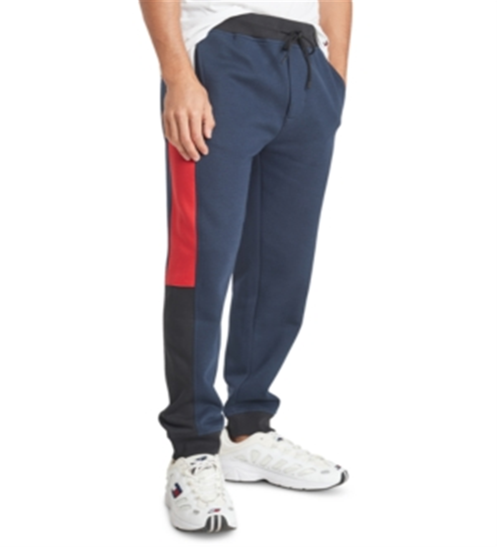 Tommy Hilfiger Men's Colorblocked Sweatpants Dark Blue Size XXL