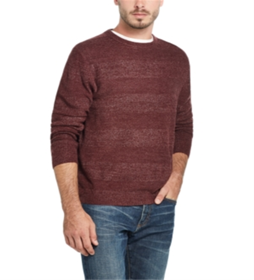 Weatherproof Vintage Men's Heathered Striped Crewneck Sweater Red Size Medium