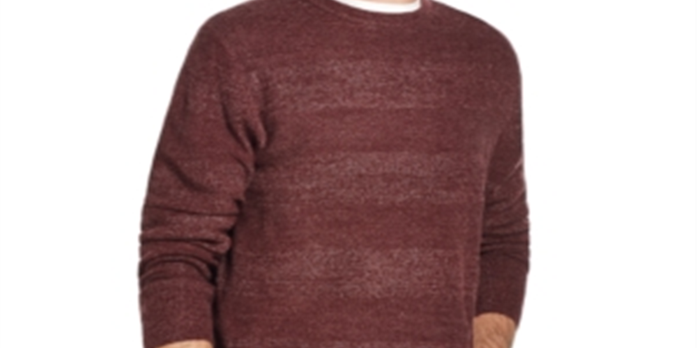 Weatherproof Vintage Men's Heathered Striped Crewneck Sweater Red Size Medium