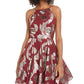 City Studios Junior's Metallic Print Fit & Flare Dress Red Size 0