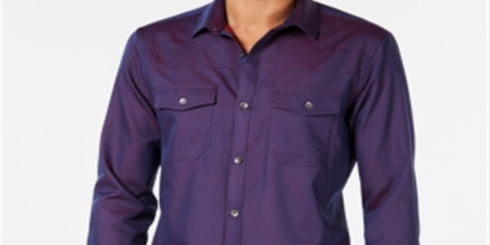 INC International Concepts  Men's Pax Shirt Purple Size Large