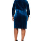 Jessica Howard Women's Plus Size Velvet Sheath Dress Blue Size 24W