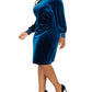 Jessica Howard Women's Plus Size Velvet Sheath Dress Blue Size 24W