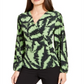 Alfani Women's Surplice neck Printed Top Green Size XX-Large