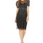Adrianna Papell Women's Embellished Illusion Sheath Dress Black Size 8