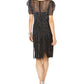 Adrianna Papell Women's Embellished Illusion Sheath Dress Black Size 8