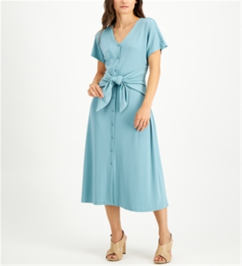 Alfani Women's Tie Front Dress Green Size XX-Large