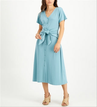 Alfani Women's Tie Front Dress Green Size XX-Large