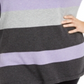 Karen Scott Women's Striped Ballet Neck Cotton Sweater Purple Size 1X