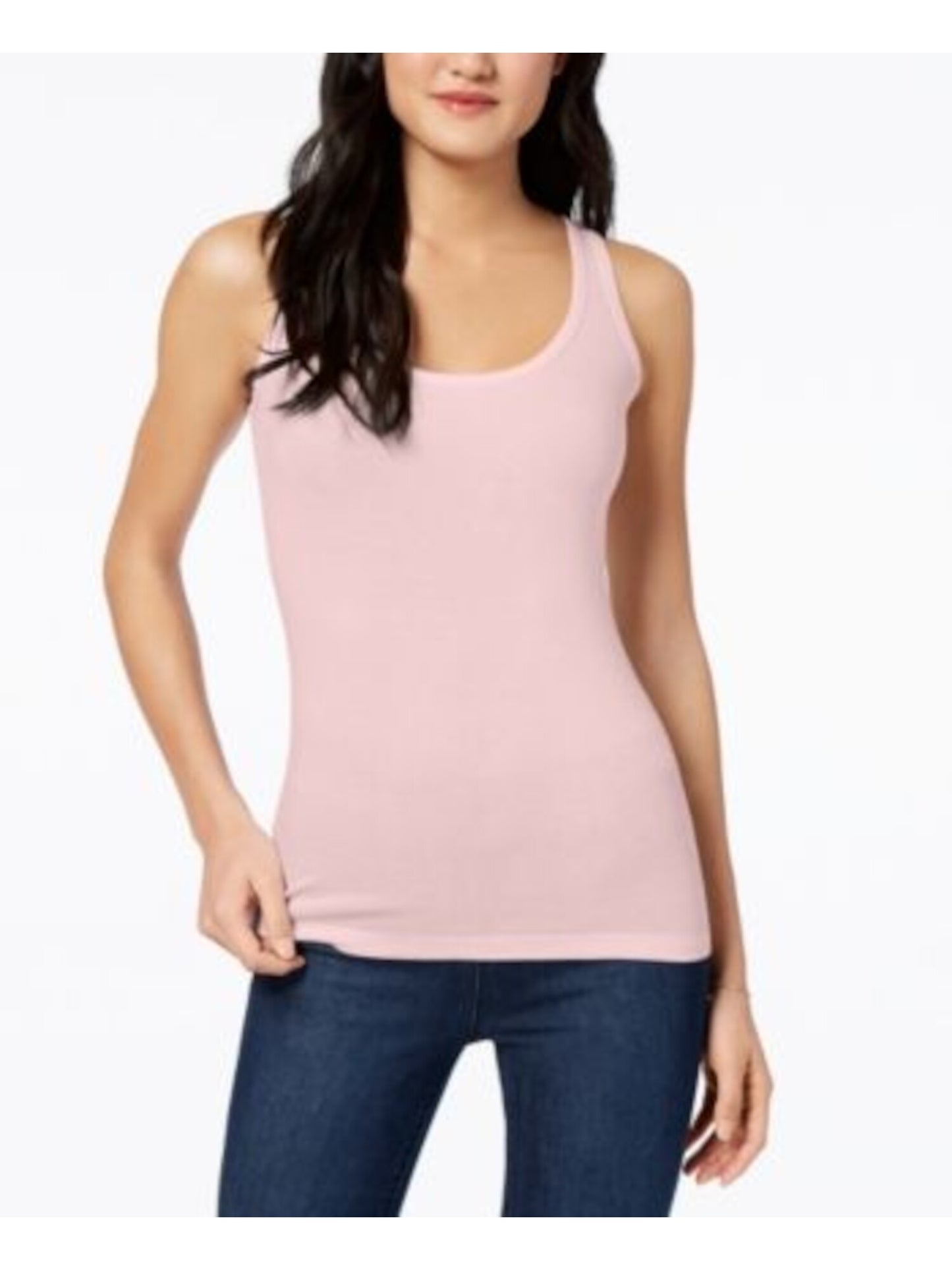 MAISON JULES Women's Sleeveless Scoop Neck Tank Top Pink Size XS