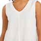 Style & Co Women's V Neck High Low Tank Top White Size Large