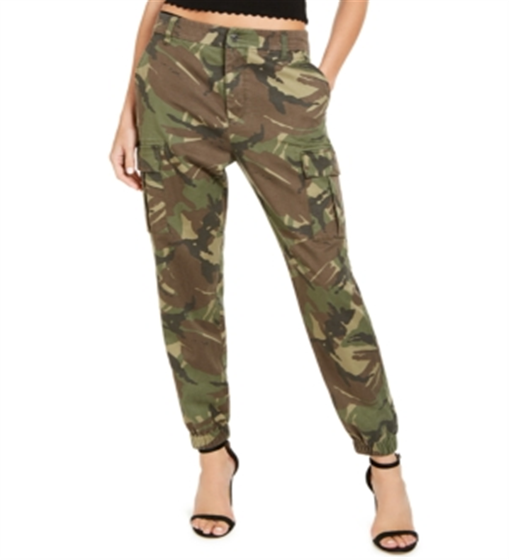 Guess Women's Camouflage Print Cargo Pant Green Size 27