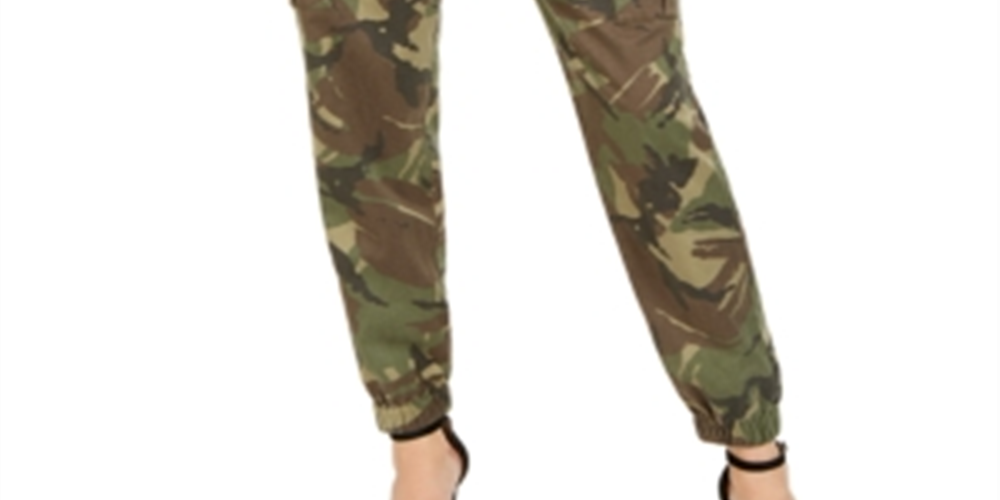 Guess Women's Camouflage Print Cargo Pant Green Size 27