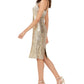 Vince Camuto Women's Sequined Zippered Sleeveless V Neck Knee Length Party Sheath Dress Yellow Size 14