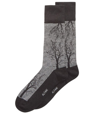 Alfani Men's Tree-Branch Printed Socks  Black Size Regular