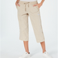Calvin Klein Women's Capri Roll Tab Performance Pants Brown Size Small