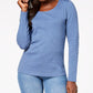 Karen Scott Women's Cotton Scoop Neck Top Blue Size XXL