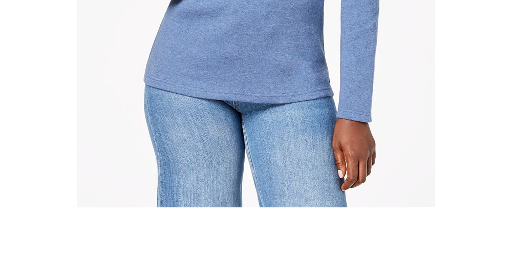 Karen Scott Women's Cotton Scoop Neck Top Blue Size XXL