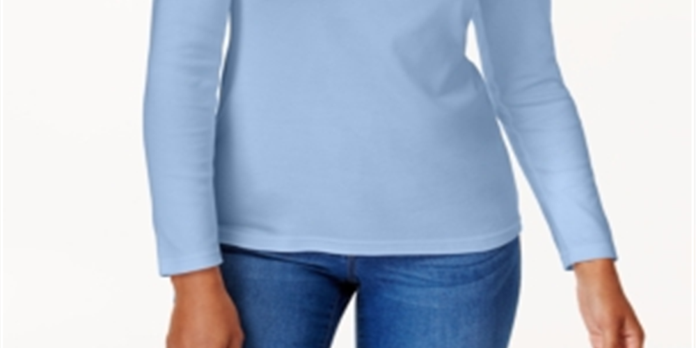 Karen Scott Women's Cotton Scoop Neck Top Blue Size XXL