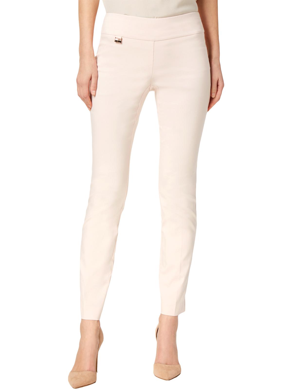 Alfani Women's Tummy Control Pull on Skinny Pants Pink Size 12